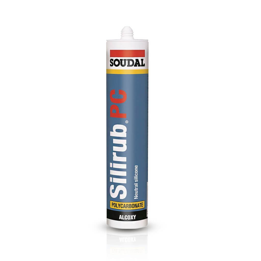 Silicone for polycarbonate on a white background