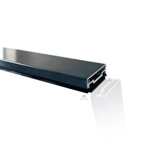 Klämprofil med Gummipackningar och Lock - Anodiserad Aluminium – Grafit