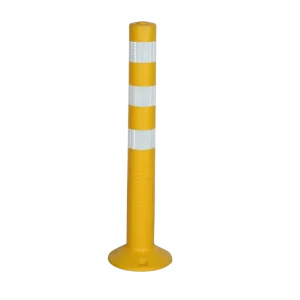 Flexibel Avspärrningsstolpe med Reflekterande Strips – 755 mm, Gul