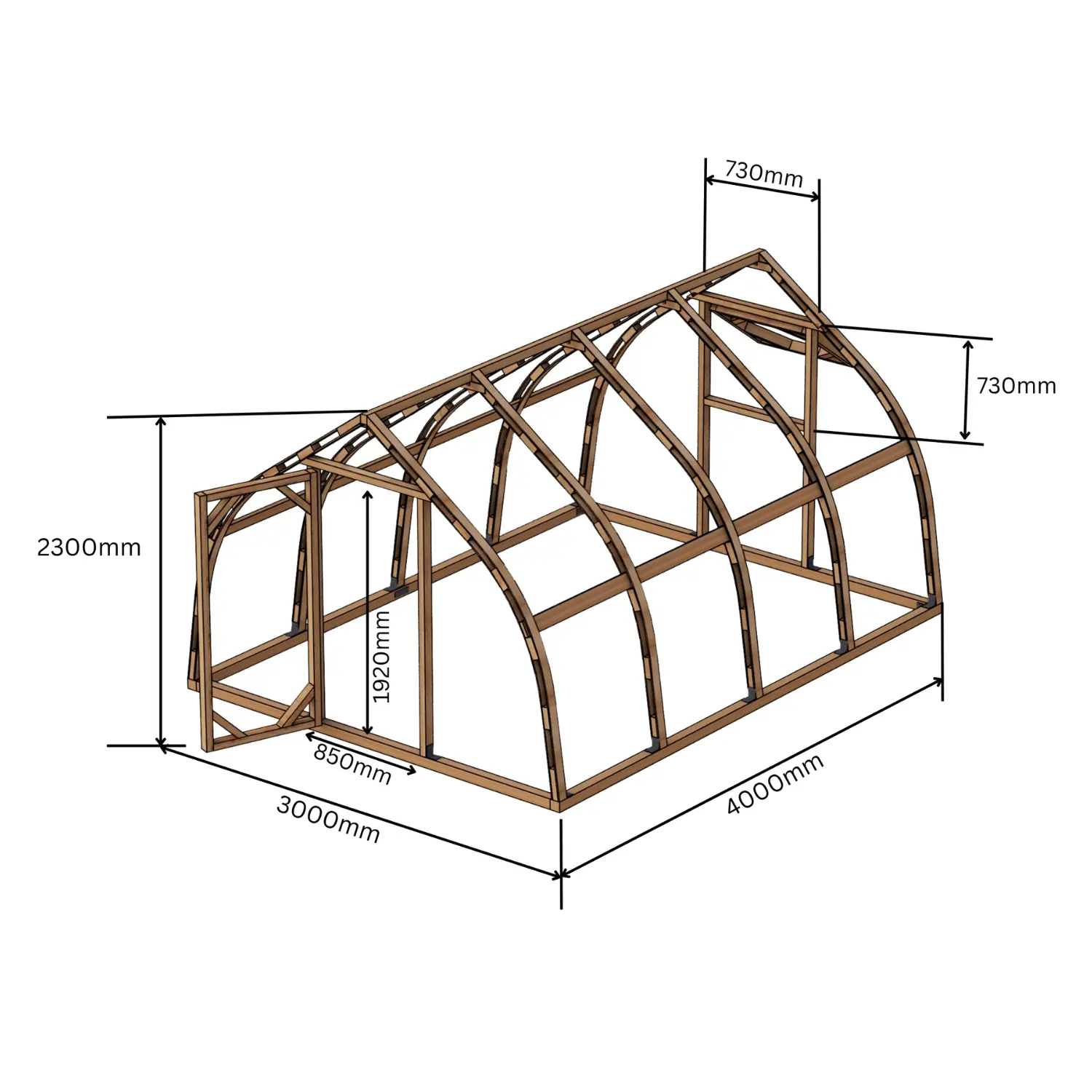 Växthus Trä 300 (12-36m²) - Bild 6