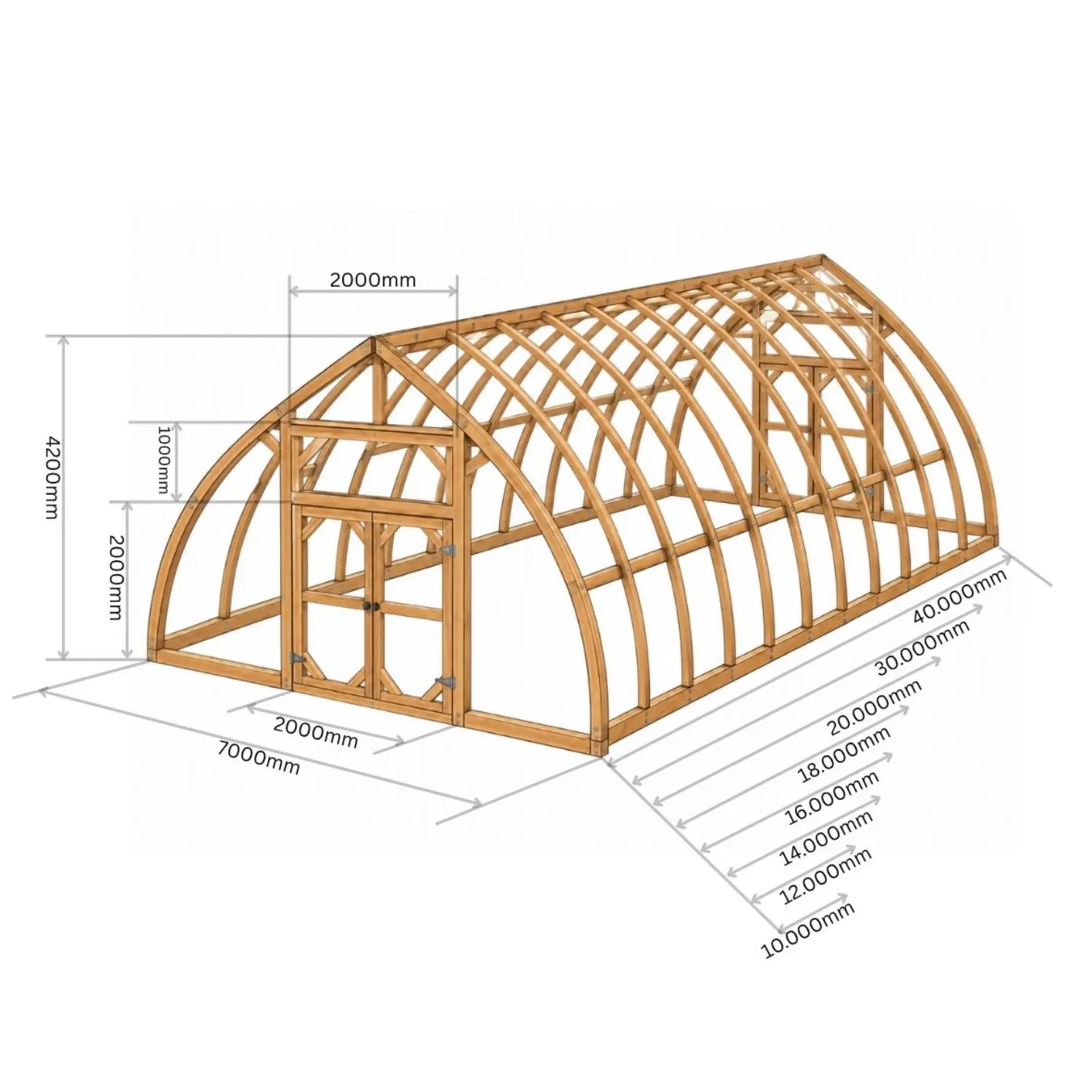 Växthus Trä 700 (70-280m²) - Bild 5