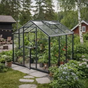 Glas växthus Sanus L Hybrid (3,3-14,1m²)