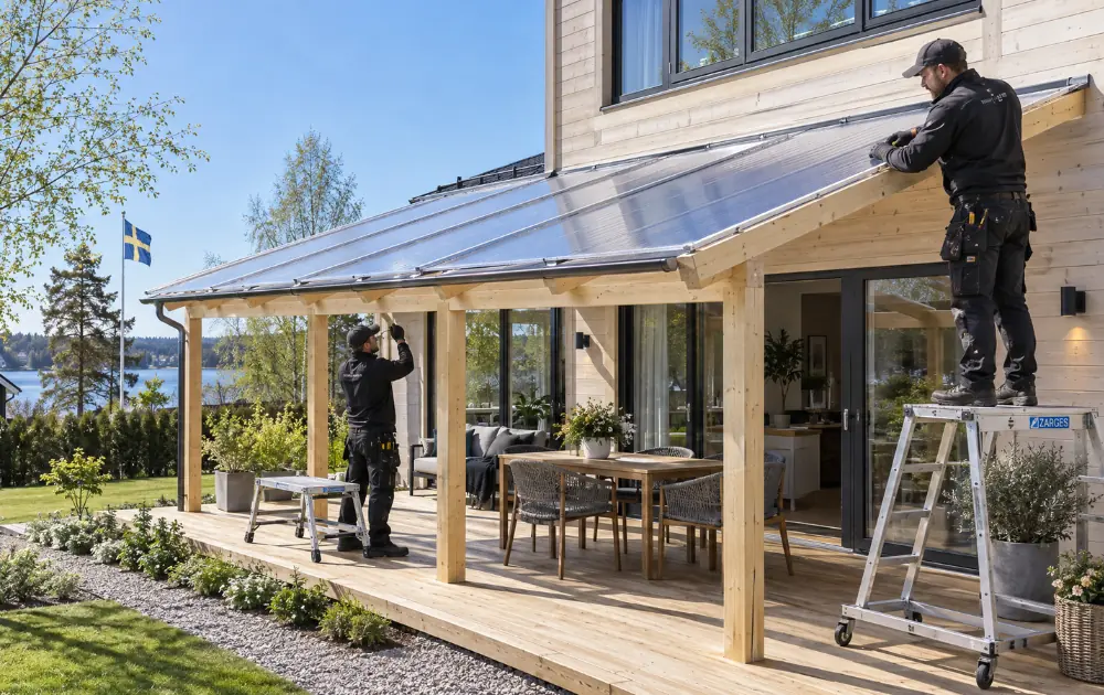 Montering uterum och terrass