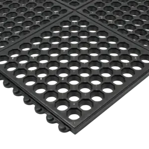 Ringgummimatta för våtrum - svart, 12 mm (914x914 mm)