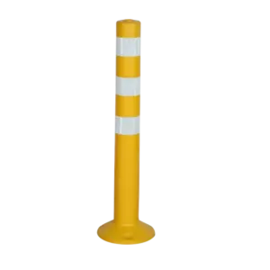 Flexibel avspärrningsstolpe med reflexränder – 755 mm, gul