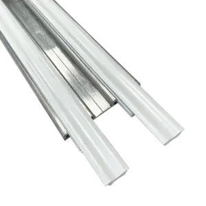 Aluminium klämprofil dubbel - för plastfilm, silver