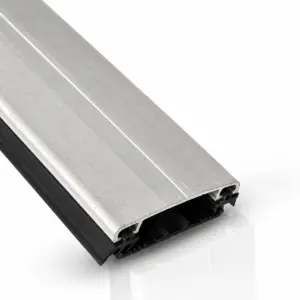 Aluminium klämprofil - med gummipackningar, silver